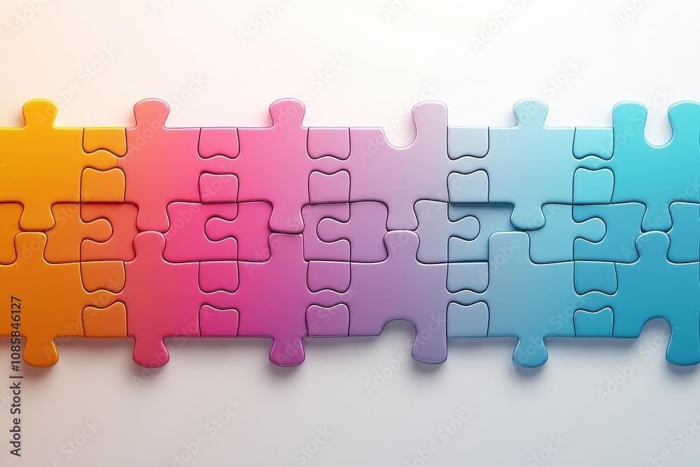 Vibrant Puzzle Pieces in Clean Design Vibrant Puzzle Pieces in Clean Design