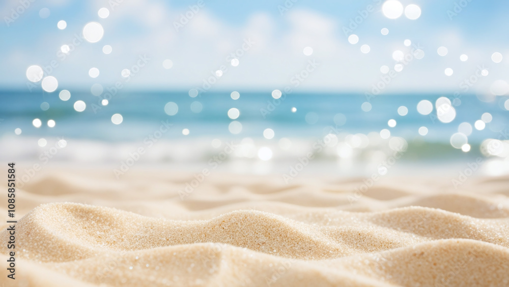 Close-up of Clean Golden White Sand on Sea or Ocean Shore Beach, Travel and Summer Vacation Concept Close-up of Clean Golden White Sand on Sea or Ocean Shore Beach, Travel and Summer Vacation Concept