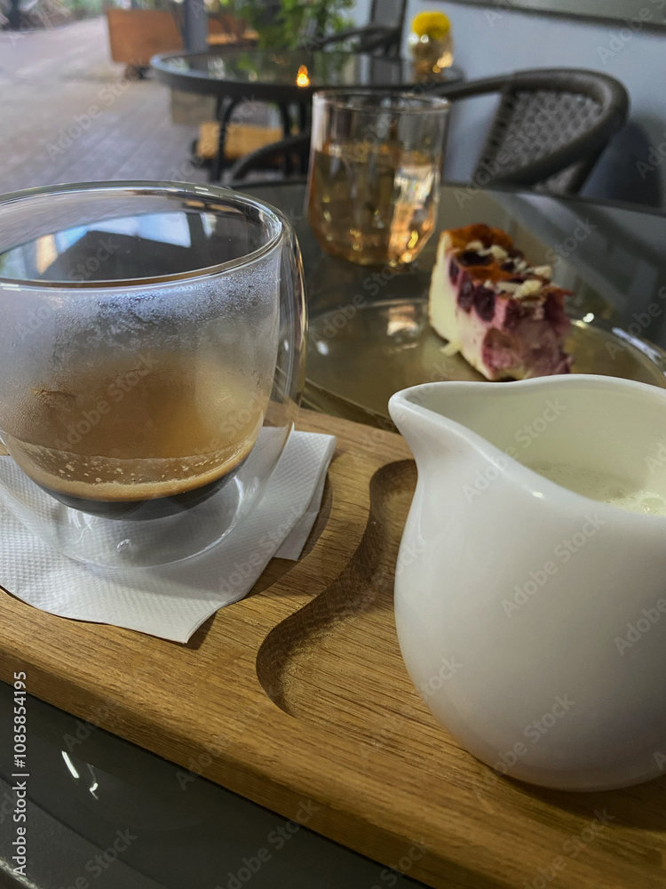 hot black coffee in the terrace hot black coffee in the terrace