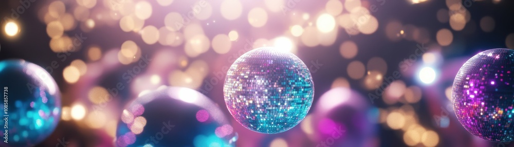 Colorful floating bubbles with sparkling effects. Colorful floating bubbles with sparkling effects.