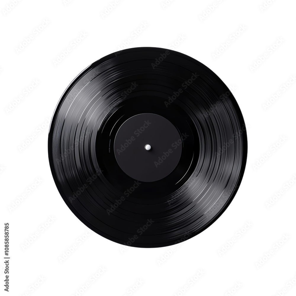 Vinyl record on a black isolated background, showcasing classic music nostalgia. transparent background Vinyl record on a black isolated background, showcasing classic music nostalgia. transparent background