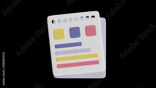 Colorful Checklist Illustration for Task Management 3D Animation