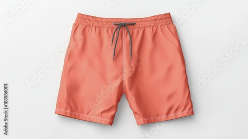 Men's Swim Shorts Mockup | 3D Rendering on White Background