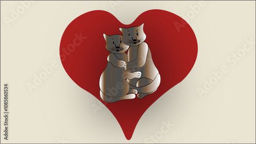 cat and heart