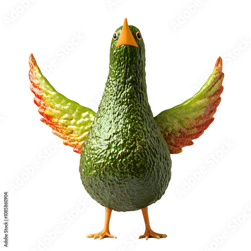 Surreal Avocado Phoenix Photography on Clean White Background photo