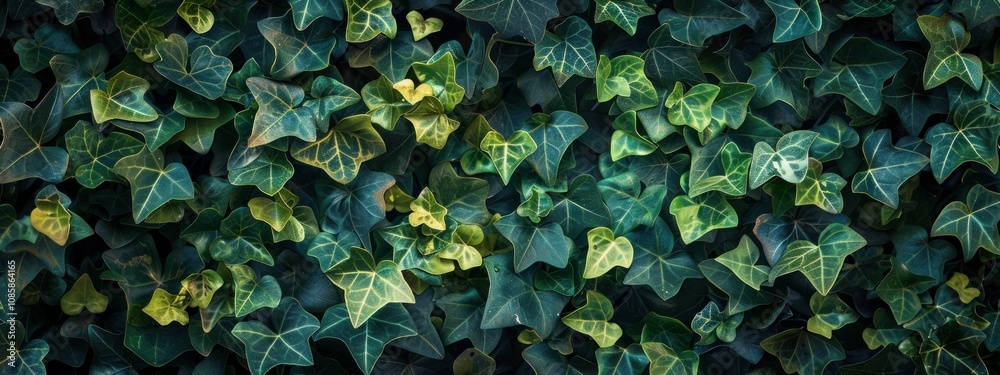 Green ivy leaves wall background, perfect for natural or botanical themes Rich textures and dark tones create a serene and lush atmosphere Ideal for eco friendly projects Green ivy leaves wall background, perfect for natural or botanical themes Rich textures and dark tones create a serene and lush atmosphere Ideal for eco friendly projects