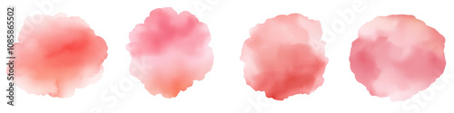 Colorful watercolor blobs on transparent background. transparent background