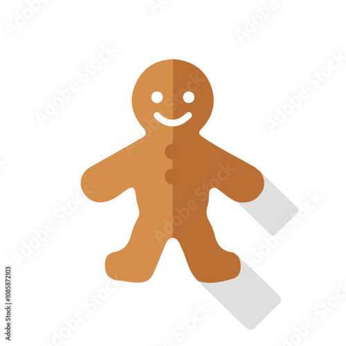 Simple flat 2D illustration of ginger isolated on a white background, Ai design, flat 2D design, vector