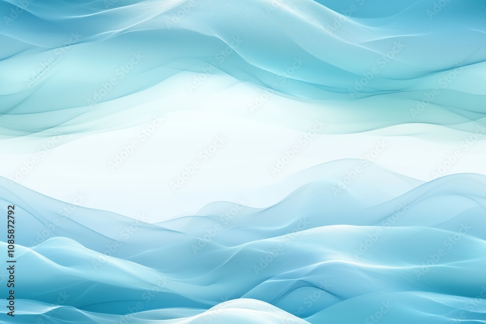 Fototapeta premium Abstract soft blue waves seamless pattern