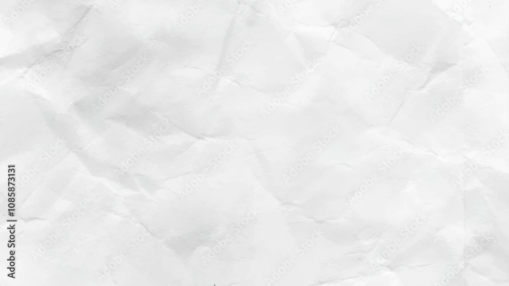 Fototapeta premium Crumpled White Paper, Paper texture background. White creased paper