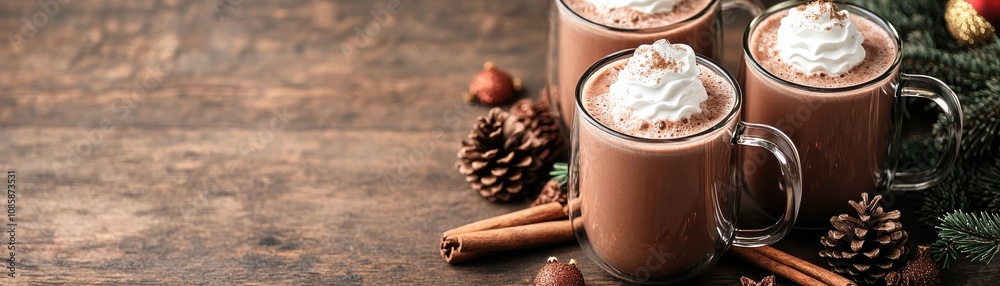 Delicious hot chocolate with whipped cream. Delicious hot chocolate with whipped cream.