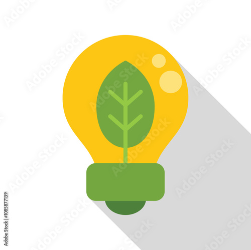 Light bulb containing a leaf, representing eco friendly power and sustainable practices for a greener future