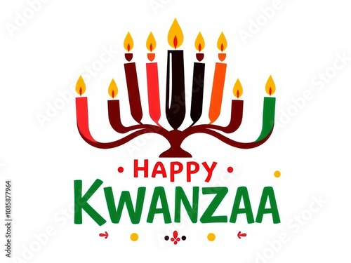 Happy Kwanzaa card. White backgtound photo