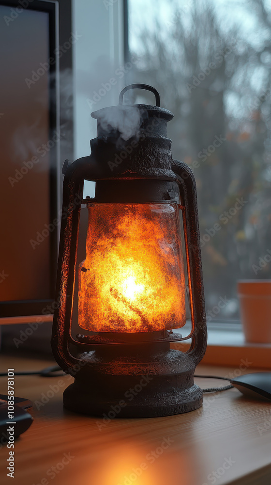 Classic Lantern with Textured Glass