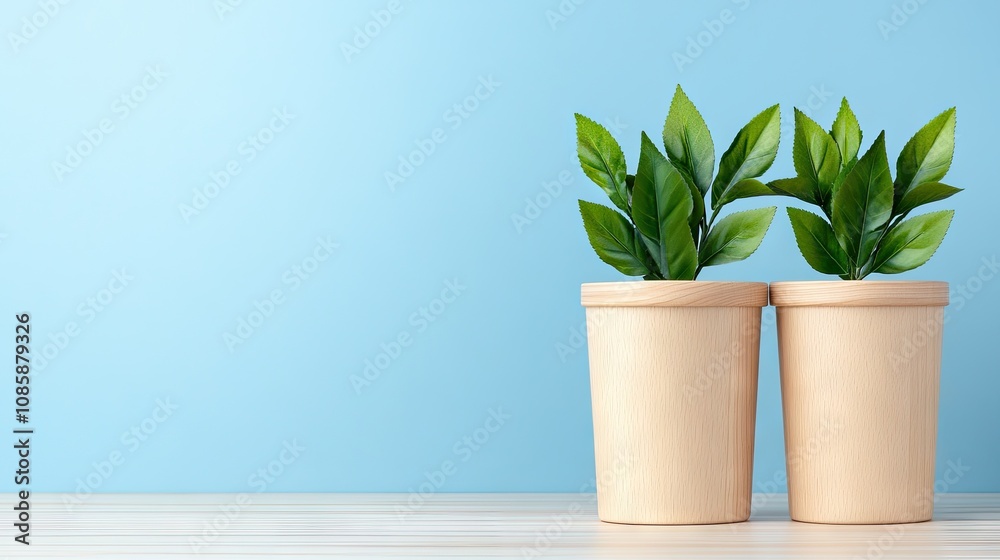 Five wooden stars arranged in a row against a light blue backdrop on a light wood table, radiating positivity and joy in a minimalistic design Five wooden stars arranged in a row against a light blue backdrop on a light wood table, radiating positivity and joy in a minimalistic design