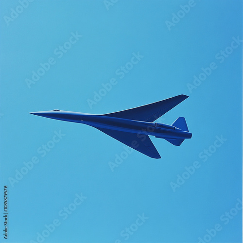 A sleek airplane soaring through a clear blue sky, highlighting the freedom and speed of air travel to distant destinations