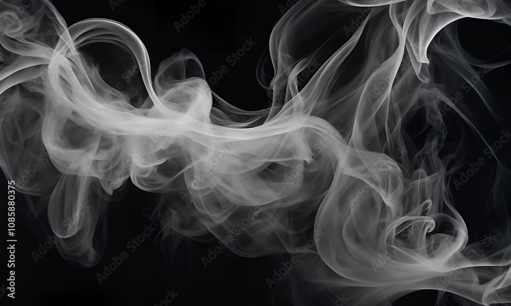 Smoke Texture with wisps of white fog against a dark background Smoke Texture with wisps of white fog against a dark background