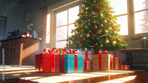 christmas tree with gifts