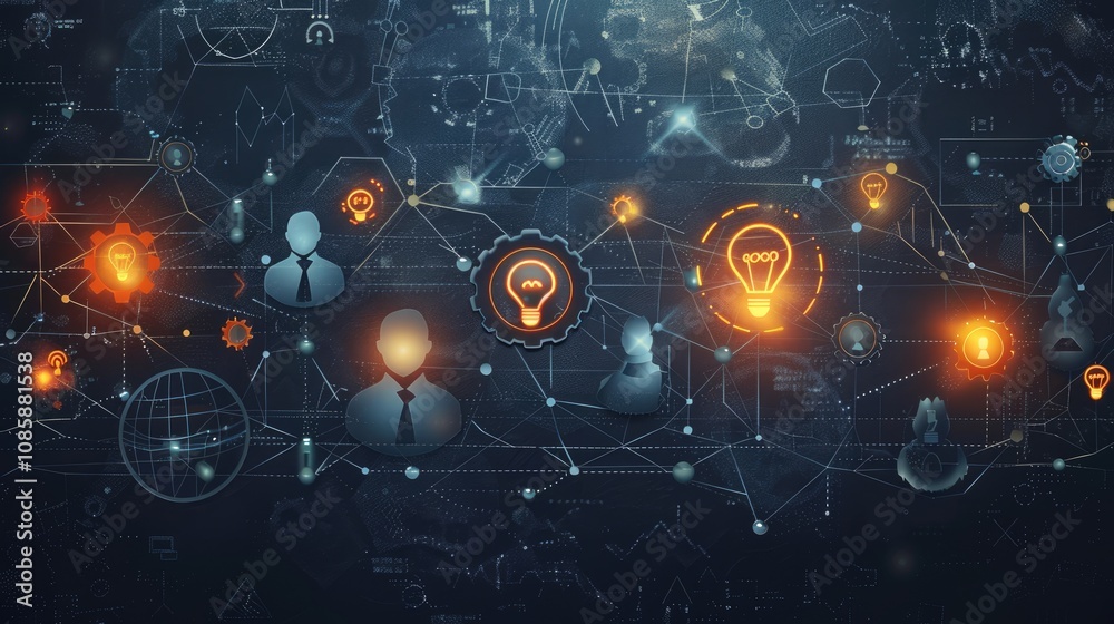 Obraz premium Connecting Ideas and People in a Network of Innovation
