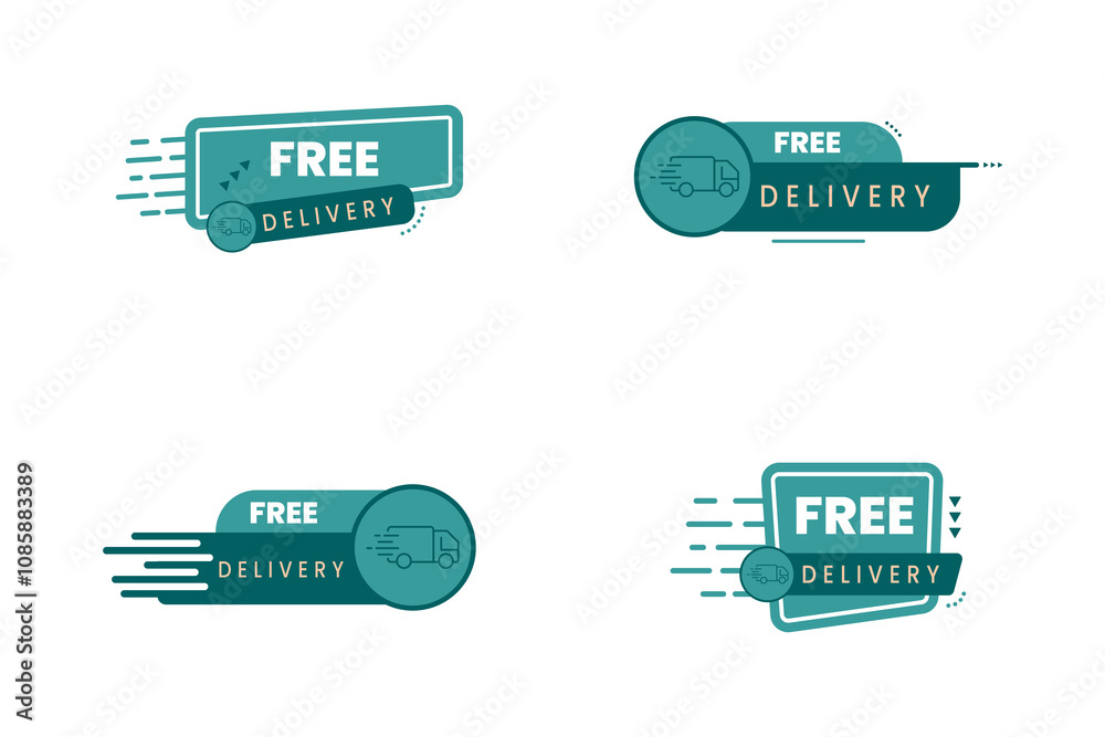 Obraz premium Free delivery shipping ribbon level sticker