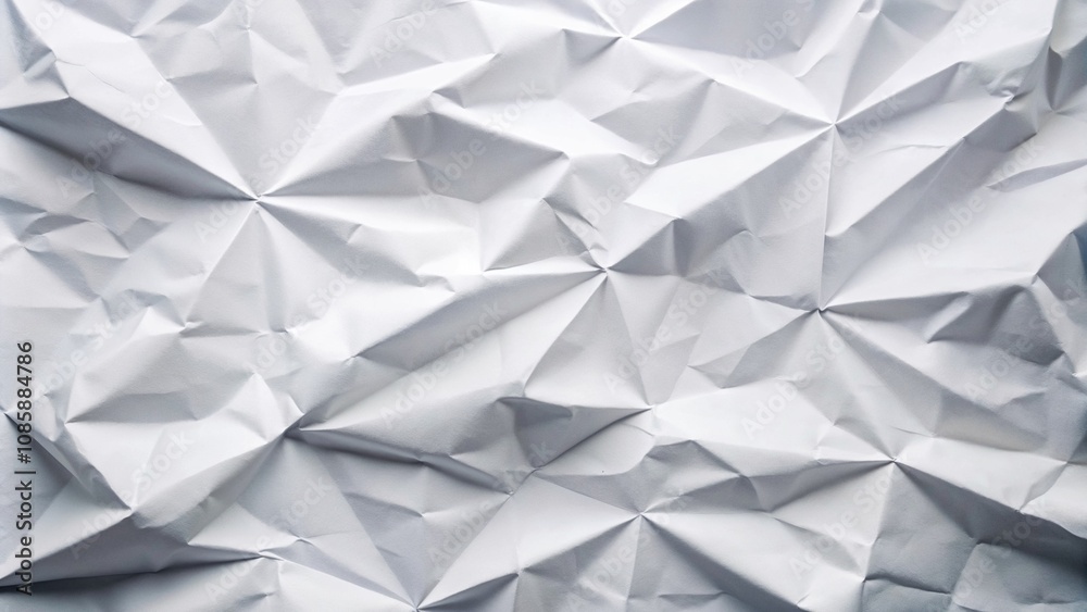 Folded white paper texture with sharp folds and creases for creative backgrounds Folded white paper texture with sharp folds and creases for creative backgrounds
