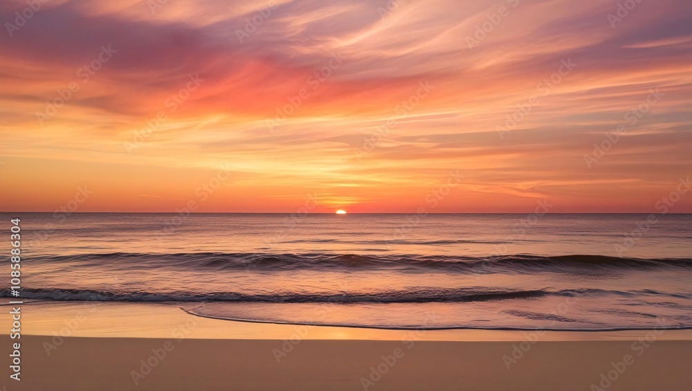 A breathtaking sunset paints the sky with vibrant colors, creating a tranquil atmosphere over calm ocean waves. Ideal for relaxation and nature lovers. A breathtaking sunset paints the sky with vibrant colors, creating a tranquil atmosphere over calm ocean waves. Ideal for relaxation and nature lovers.