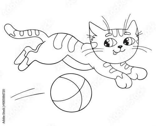 Cat Coloring Page for kids 028