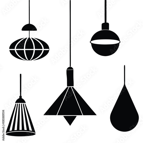 An innovative vector illustration of a hanging light bulb chandelier, symbolizing bright ideas and electric power