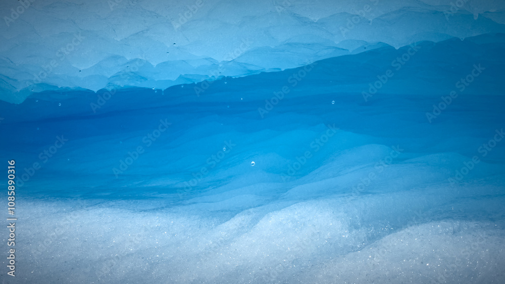 Deep Blue Crevasse in Glacier