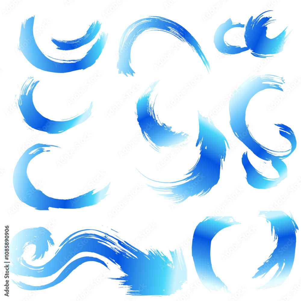 筆で描いた勢いのある海・波しぶき・流水のイラスト素材 ベクター 筆で描いた勢いのある海・波しぶき・流水のイラスト素材 ベクター