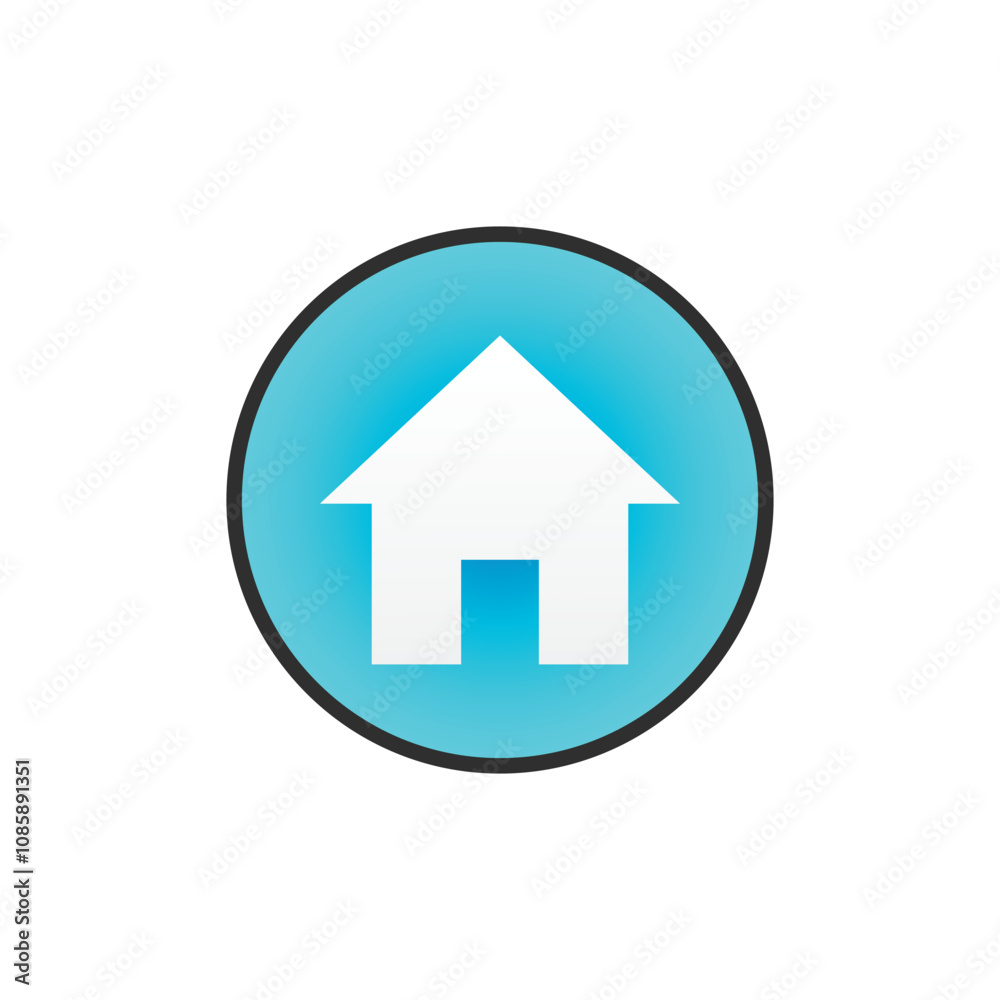 house icon. Color flat icon Button in circle on white background house icon. Color flat icon Button in circle on white background