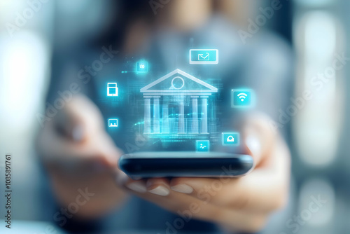 Holding a smartphone displaying diverse digital banking features for financial engagement
