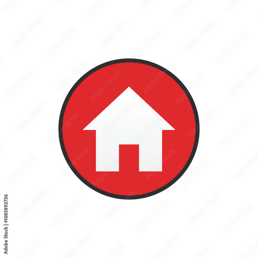 house icon. Color flat icon Button in circle on white background house icon. Color flat icon Button in circle on white background