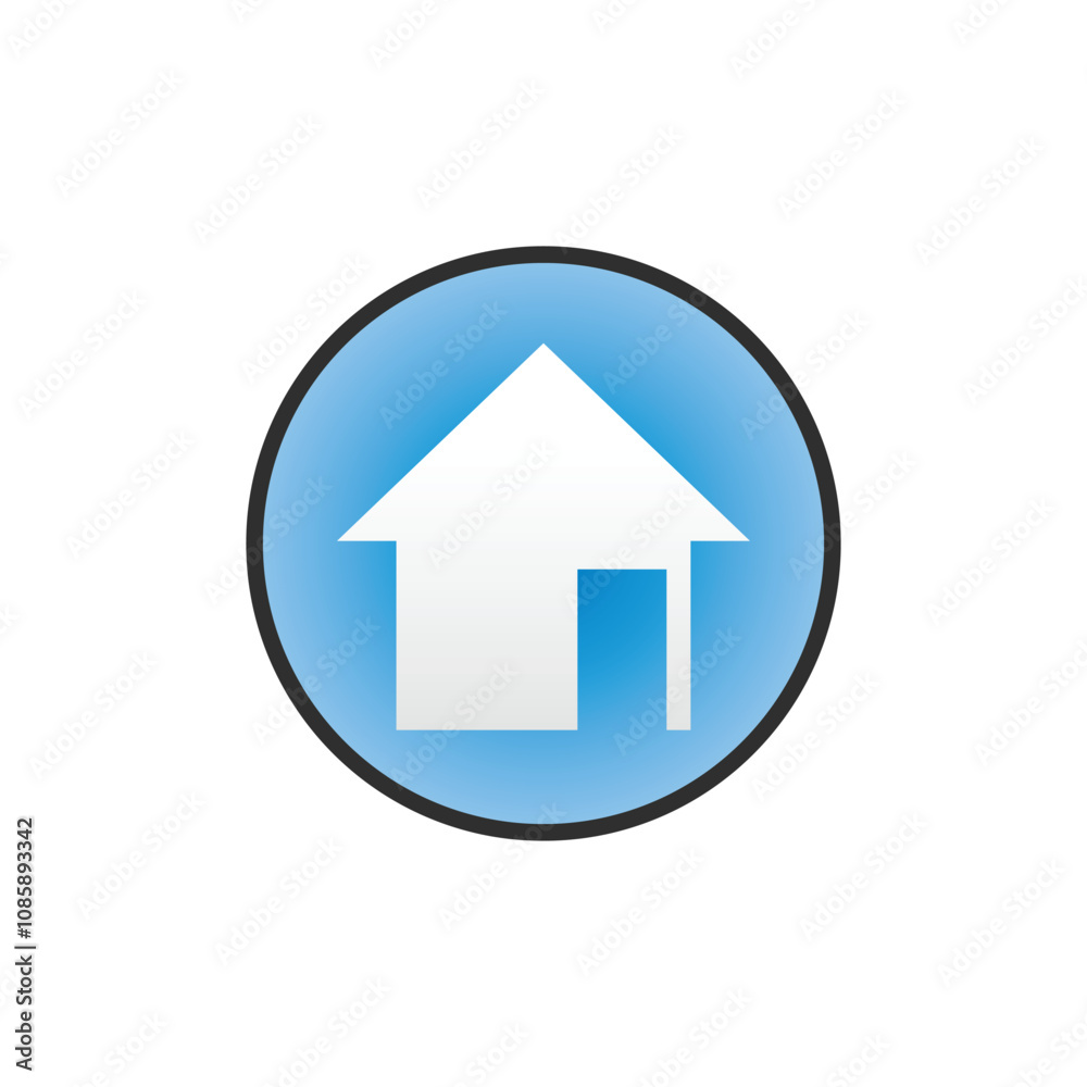house icon. Color flat icon Button in circle on white background house icon. Color flat icon Button in circle on white background