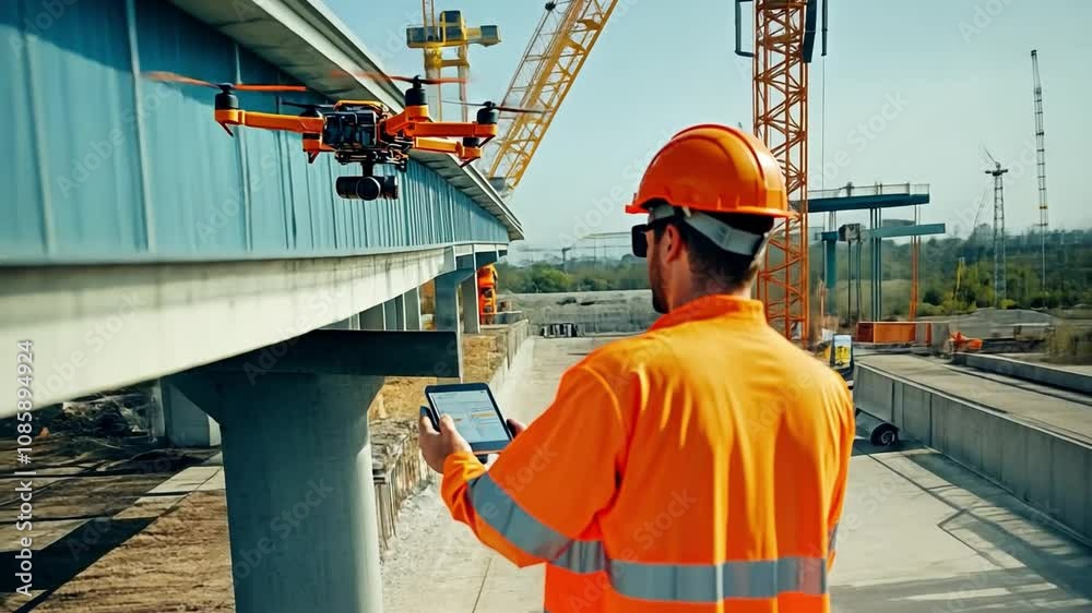 Drone Surveying Bridge Construction 