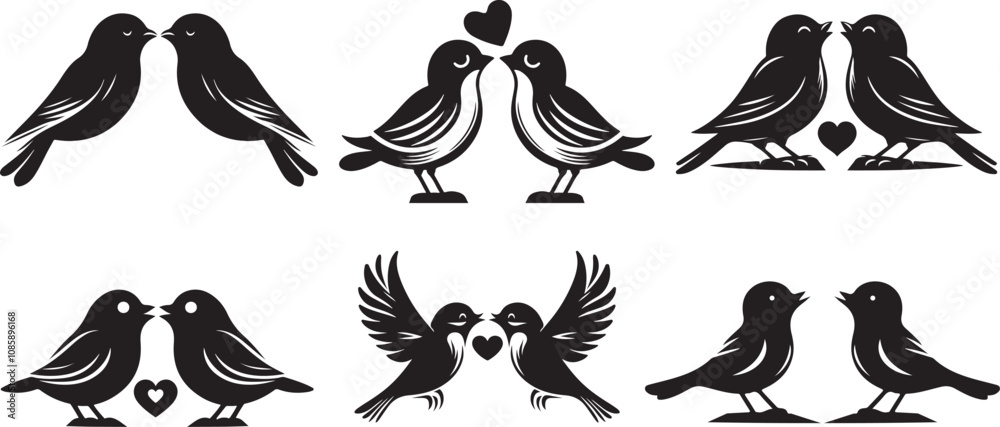 Happy Valentine Day cute bird Silhouette vactor design. Happy Valentine Day cute bird Silhouette vactor design.