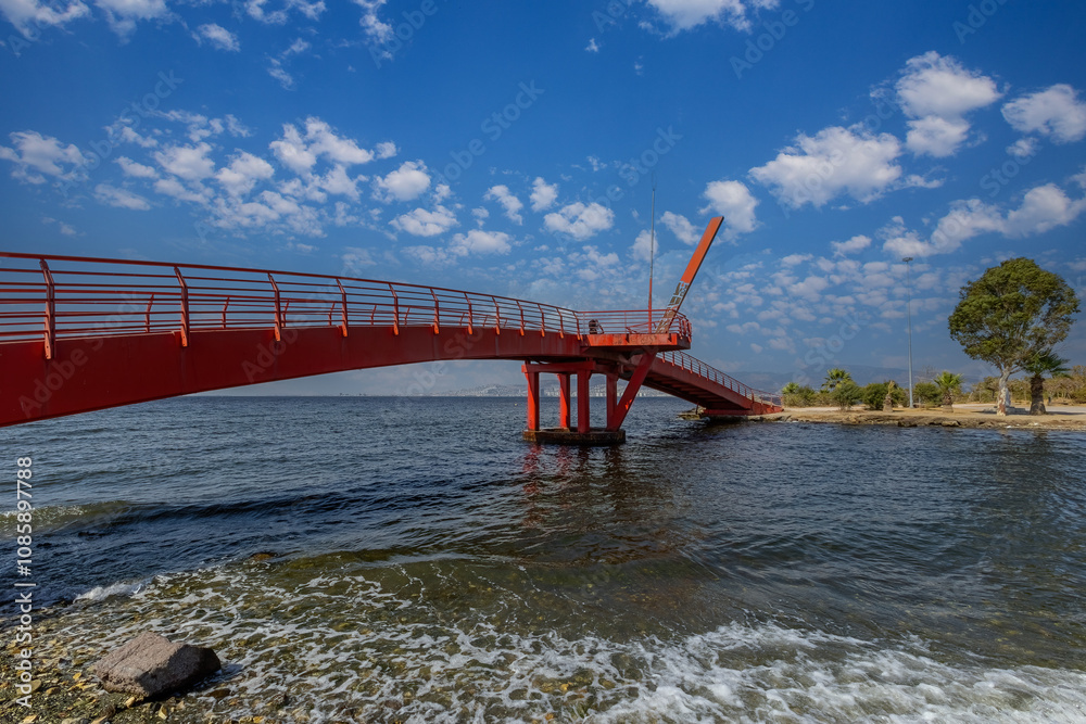 The red bridge in the Balçova district of Izmir.