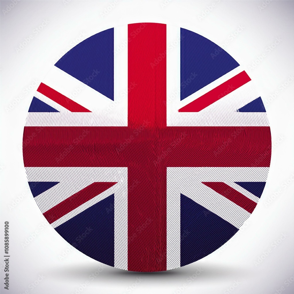 Obraz premium UK Round Flag AI Image