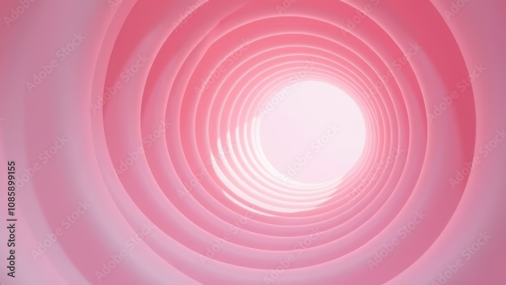Abstract pink spiral tunnel with soft light and curves Abstract pink spiral tunnel with soft light and curves