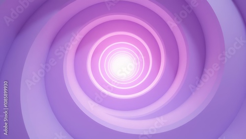 Abstract purple spiral tunnel with glowing center