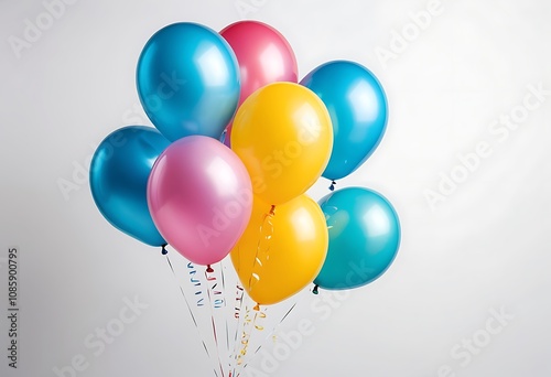 Wallpaper Mural flying balloons isolated on a white background Torontodigital.ca