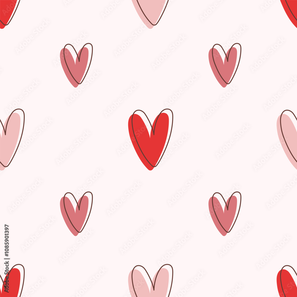 Cute seamless pattern with small hearts. Vector Pastel background. Valentines day and love Cute seamless pattern with small hearts. Vector Pastel background. Valentines day and love