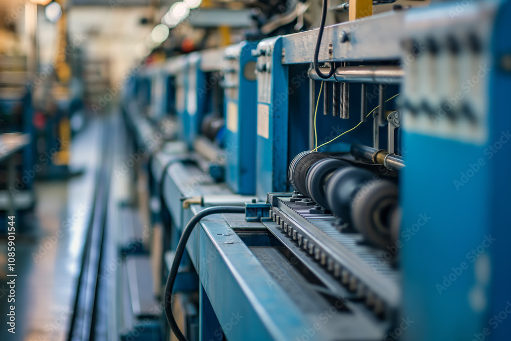 Fototapeta premium Automated Industrial Machinery in Modern Factory for HighEfficiency Manufacturing