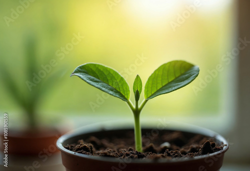 young plant in a pot