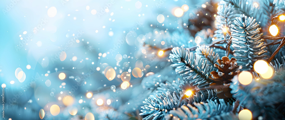 Festive Christmas background with pine branches Festive Christmas background with pine branches