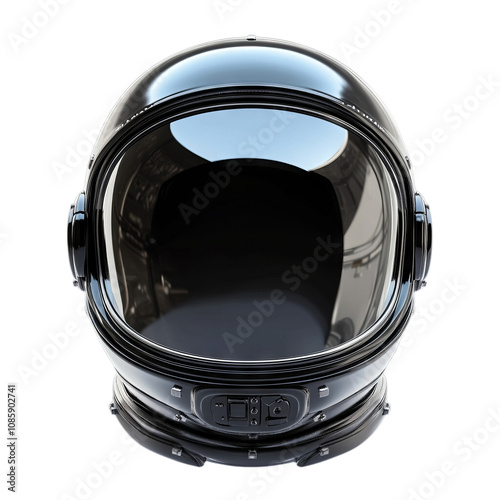 Metallic space helmet. Isolated white background. Png format