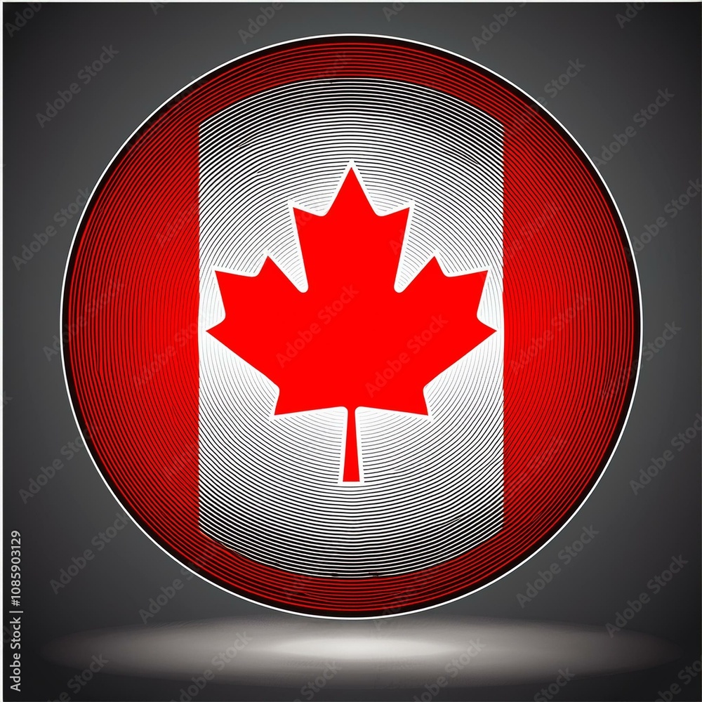Obraz premium Canada Abstract Round Flag AI Image
