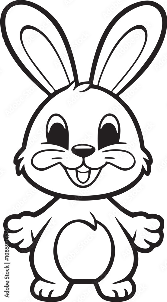 Adobe Illustrator Artwork A Rabbit line art vector illustration color book letter for R Adobe Illustrator Artwork A Rabbit line art vector illustration color book letter for R