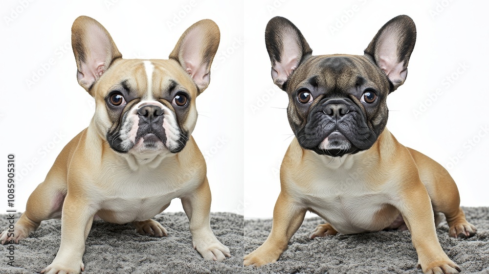 Fototapeta premium These friendly dogs showcase their unique expressions and playful nature while posing