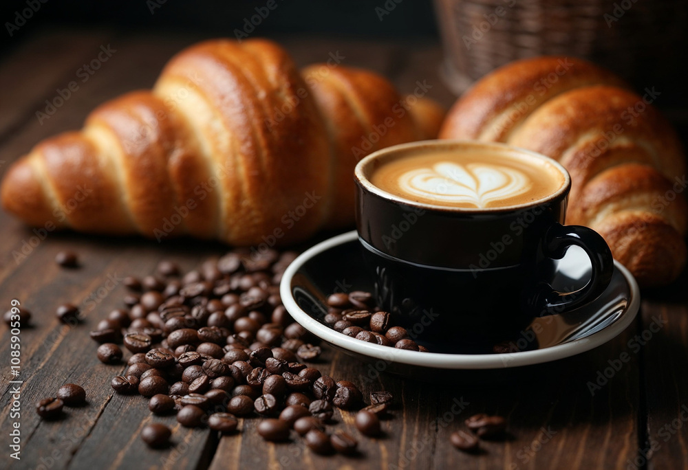 coffee and croissant coffee and croissant